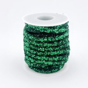 Cord - Glitter Tube Rope 1/4 inch - 5 yds - Emerald Green