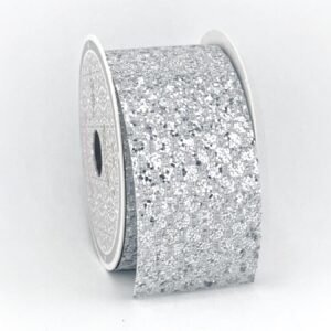Ribbon - Glitter Oval Net - 2 inch (#16) 10yds - Silver