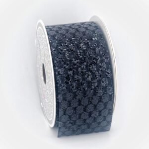Ribbon - Glitter Oval Net - 2 inch (#16) 10yds - Black