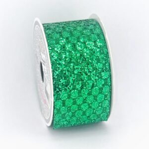 Ribbon - Glitter Oval Net - 2 inch (#16) 10yds - Emerald Green