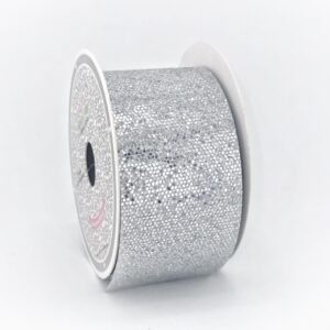 Ribbon - Mini Honeycomb Sequins - 2 inch (#16) 10yds - Silver