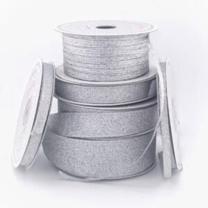 Ribbon - Metallic Taffeta 1/8 inch 100 yds - Silver