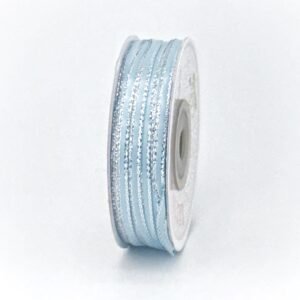 Ribbon - Satin w/ Silver Edge 1/8 inch 50yds - Light Blue