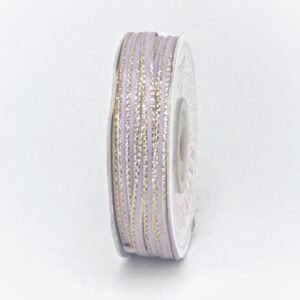 Ribbon - Satin w/ Gold Edge 1/8 inch 50yds - Lavendar