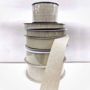 Raw Silk Diamond Dust Ribbon available in six sizes.