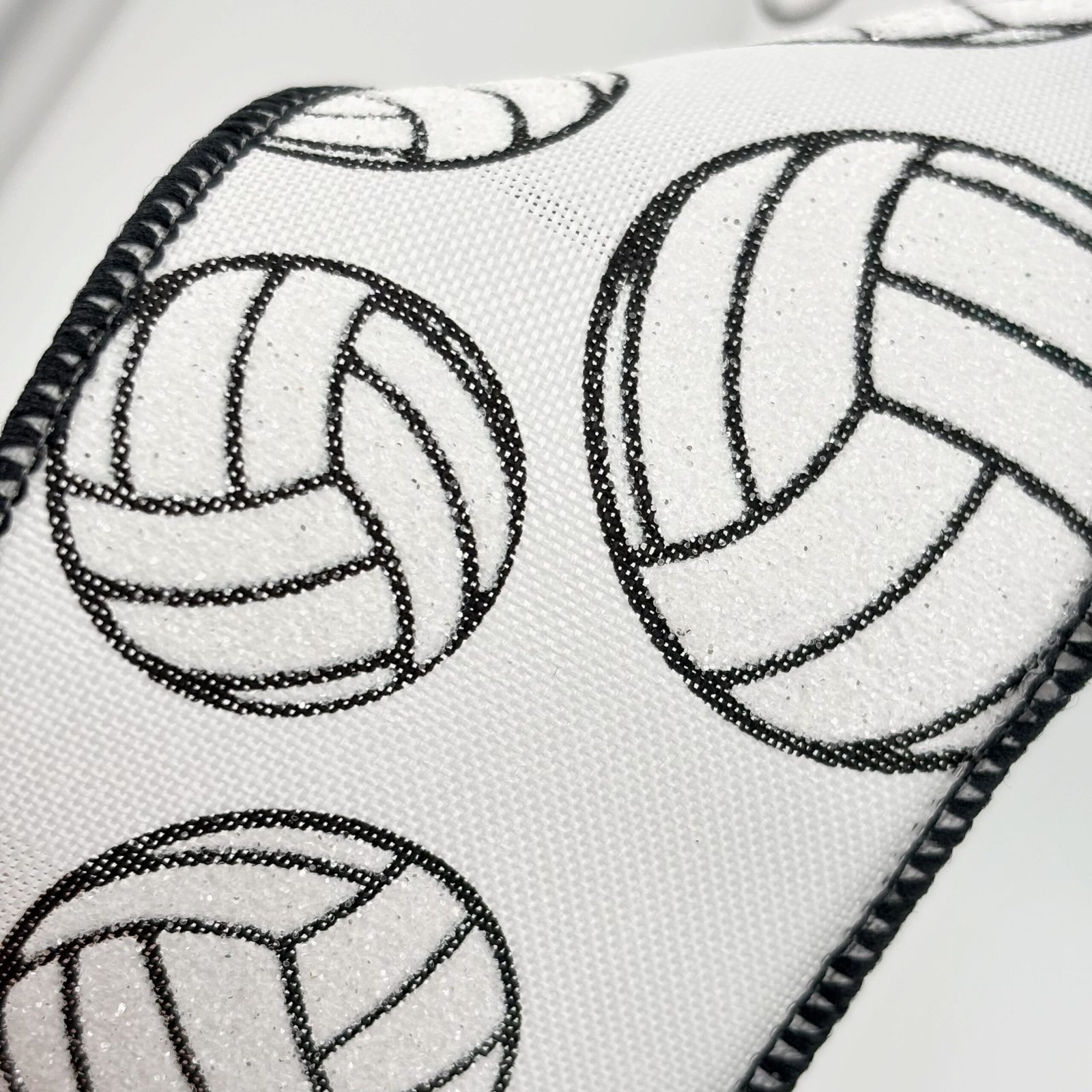 Ribbon - Wired - Sparkly Volleyball - #40 (2 1/2"x 10yds) - Black/White - Image 3