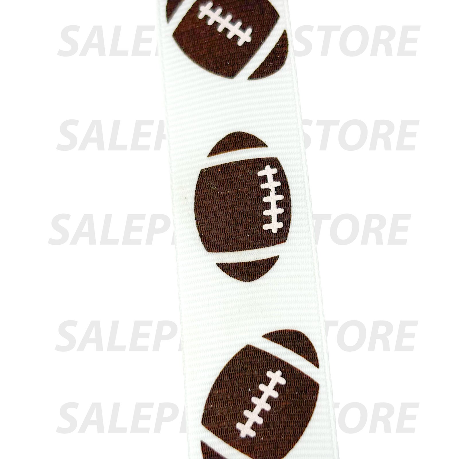 Ribbon Grosgrain Footballs - #5 (7/8" x 25yds) - Brown/White - Image 3