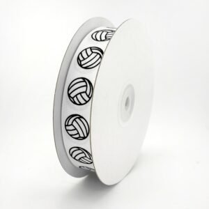 Ribbon Grosgrain Volleyballs - #5 (7/8" x 25yds) - Black/White