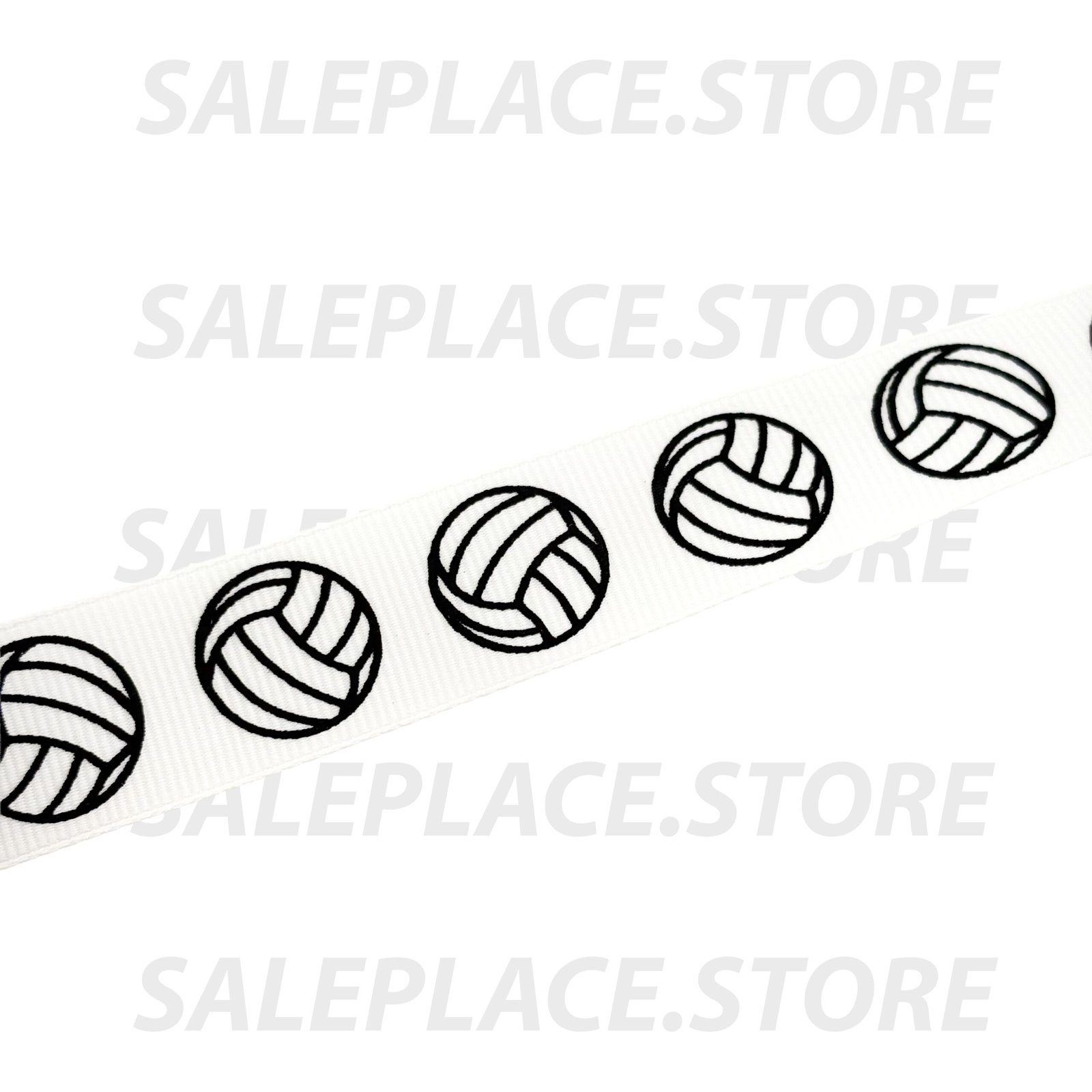 Ribbon Grosgrain Volleyballs - #5 (7/8" x 25yds) - Black/White - Image 3