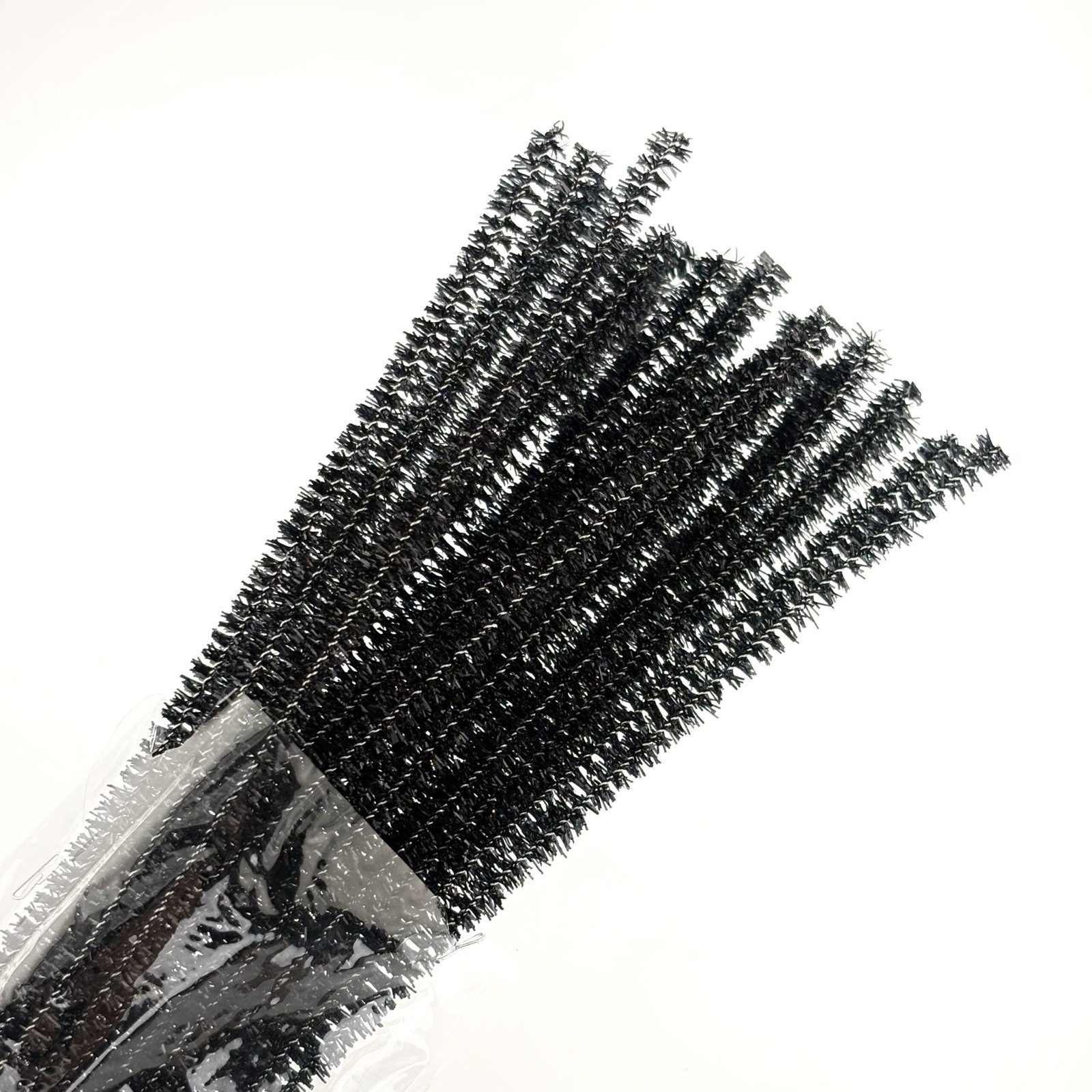 Supply - 12" Tinsel Pipe Cleaners (4 packages of 25 - 100 pc total) - Metallic Black - Image 2