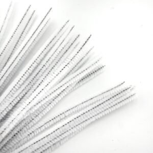 Supply - 12" Pipe Cleaner (Chenille Stem) - White - (25pc)