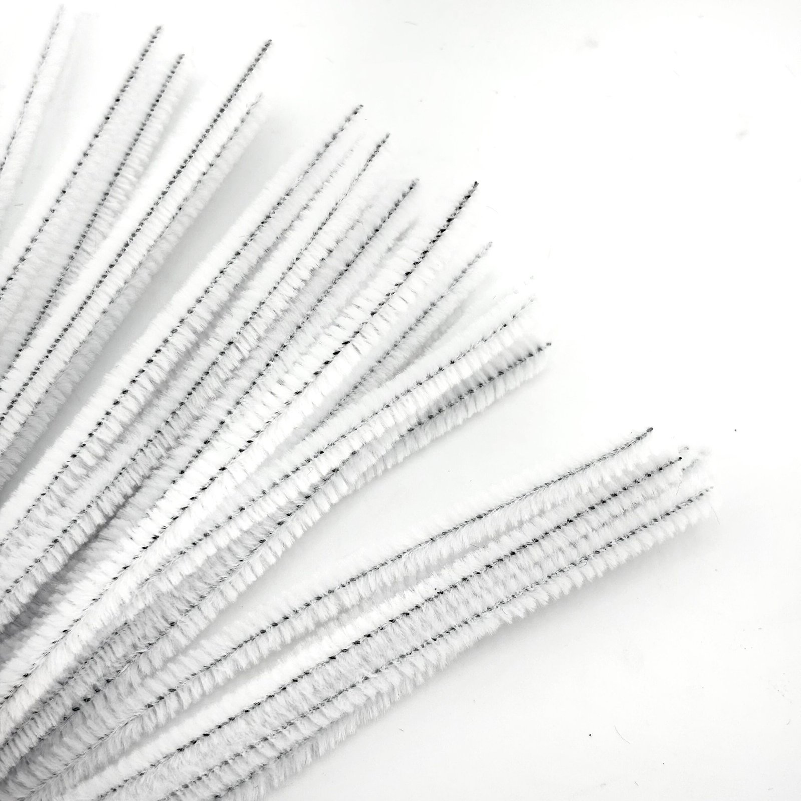 Supply - 12" Chenille Stem Pipe Cleaners (4 packages of 25 - 100 pc total) - White