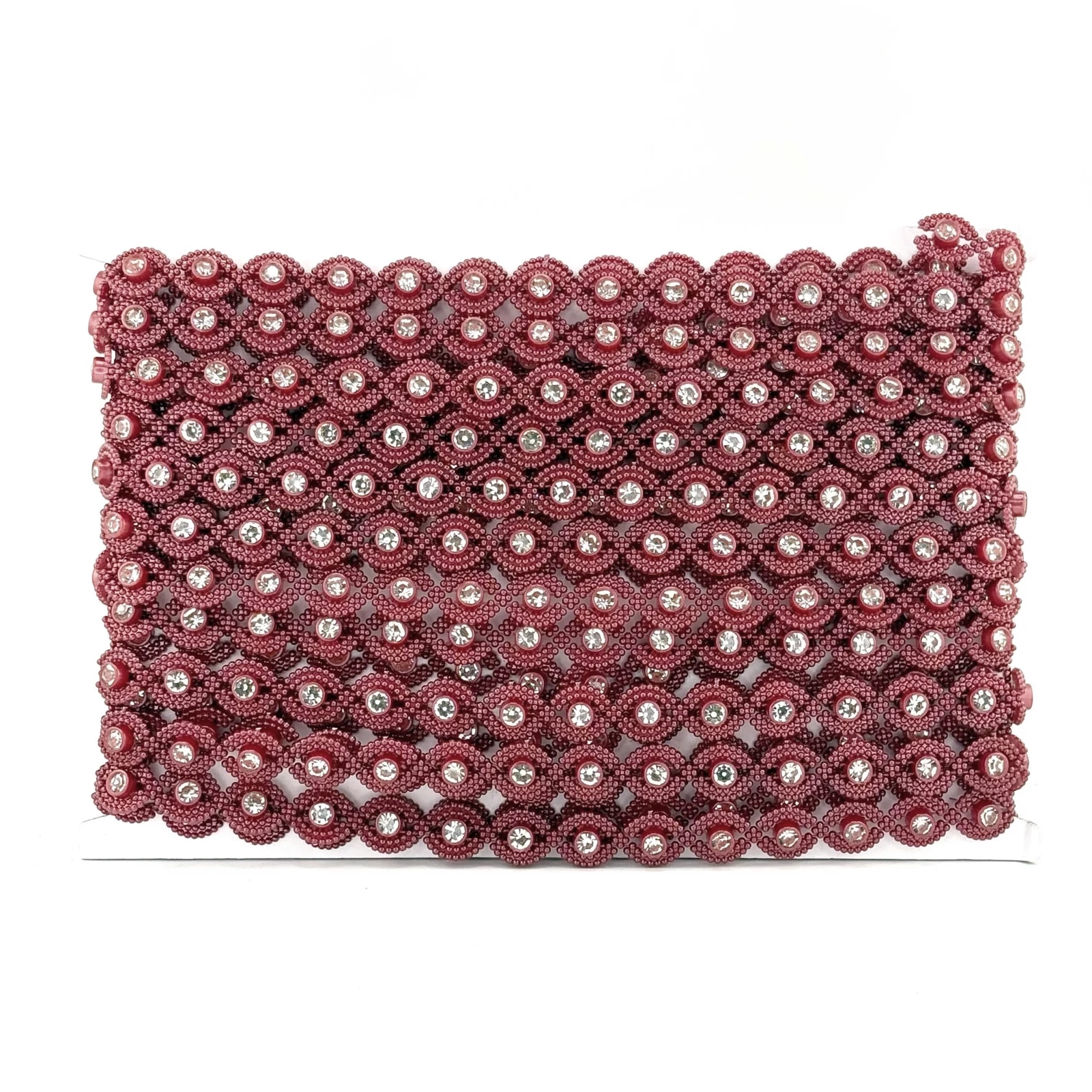 Garland Trim on Card - Small Rhinestone Infinity - 10 yds - Burgundy (#0612)