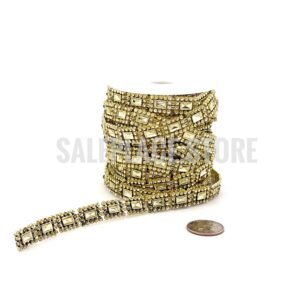 Garland - Plastic Rectangle Garland - 10yds - Gold (Champagne)