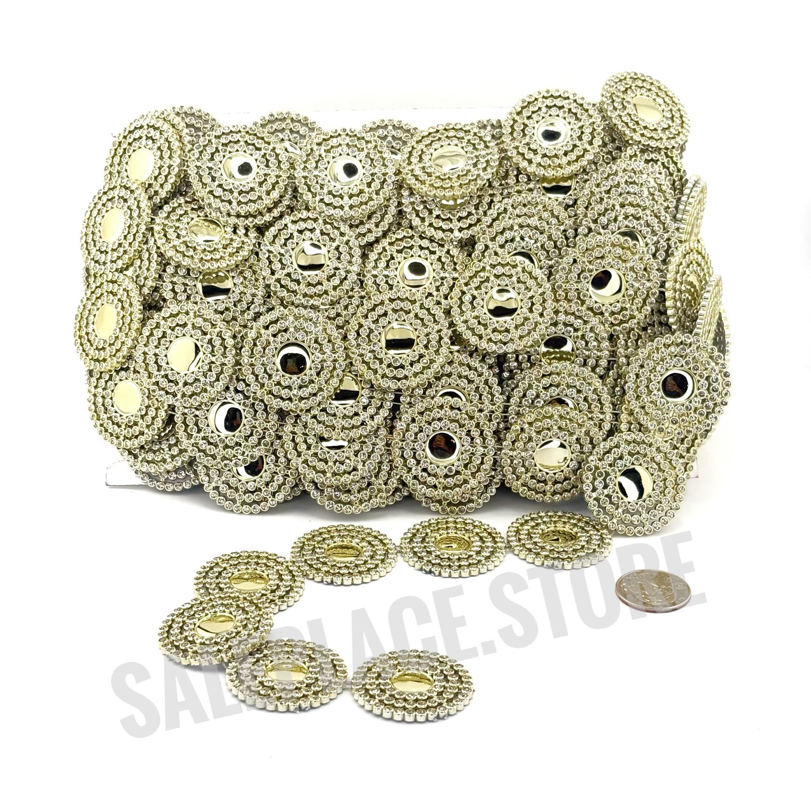 Garland - Circle Garland (1.4 inch) - 10yds - Metallic Gold (Light Gold)