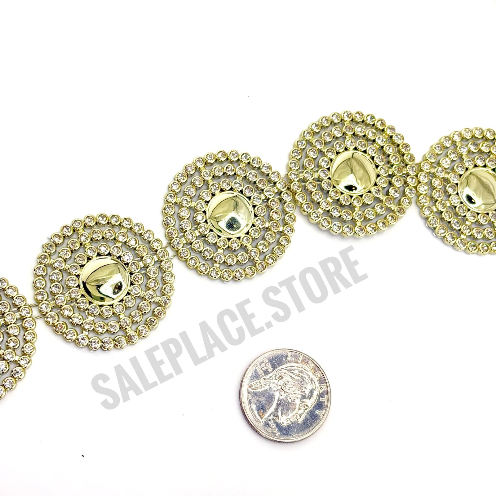 Garland - Circle Garland (1.4 inch) - 10yds - Metallic Gold (Light Gold) - Image 2