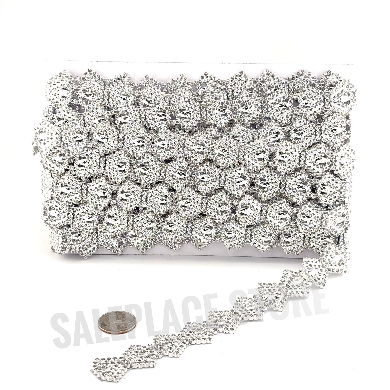 Garland - 1 inch Bow Garland - 10yds - Metallic Silver