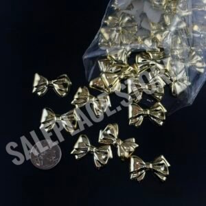 Plastic Gold Bows Charm