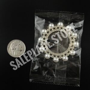 Bling Charm – 2″ Rhinestone Circle Frame – (5 pc)
