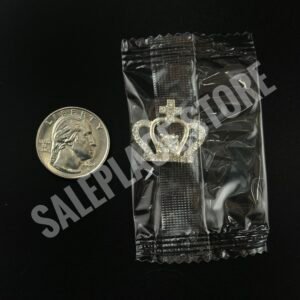 rhinestone crown gold charm