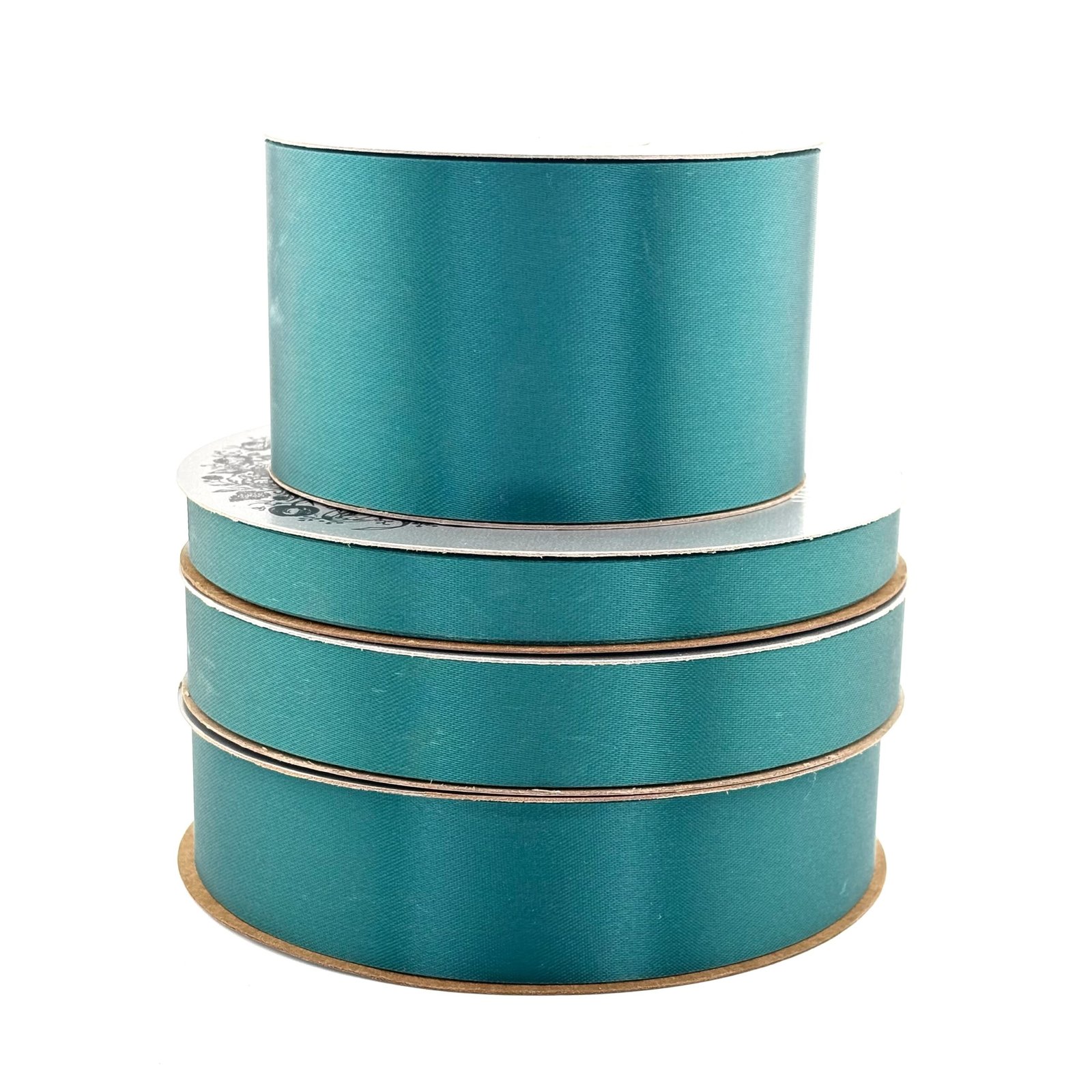Ribbon - Satin Acetate (Silver Label) - #40 2.5" x 50 yds - Teal - Image 2