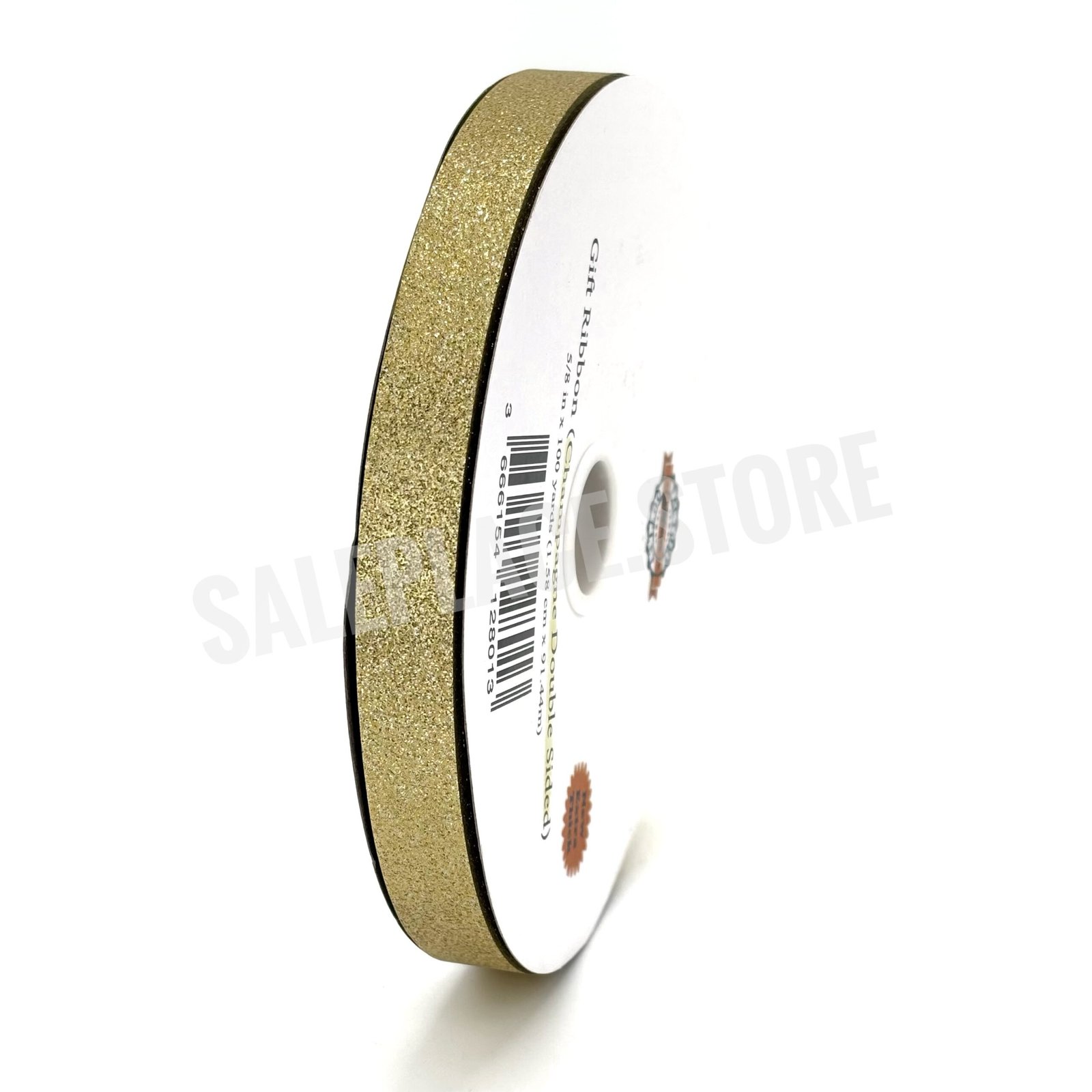 #3 champagne diamond dust double sided ribbon