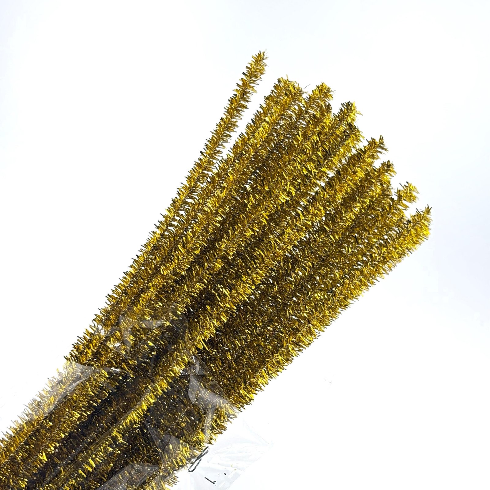 Supply - 12" Tinsel Pipe Cleaners (4 packages of 25 - 100 pc total) - Metallic Gold - Image 2