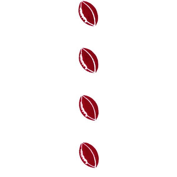 Clear Red Football Ribbon