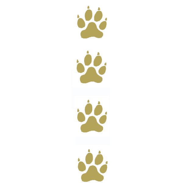 Clear Gold Paw Ribbon
