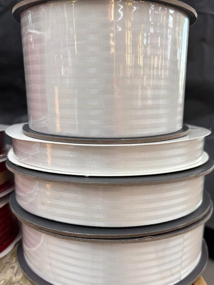 Ribbon - Tux Stripe #3 - 5/8" x 100yds - White
