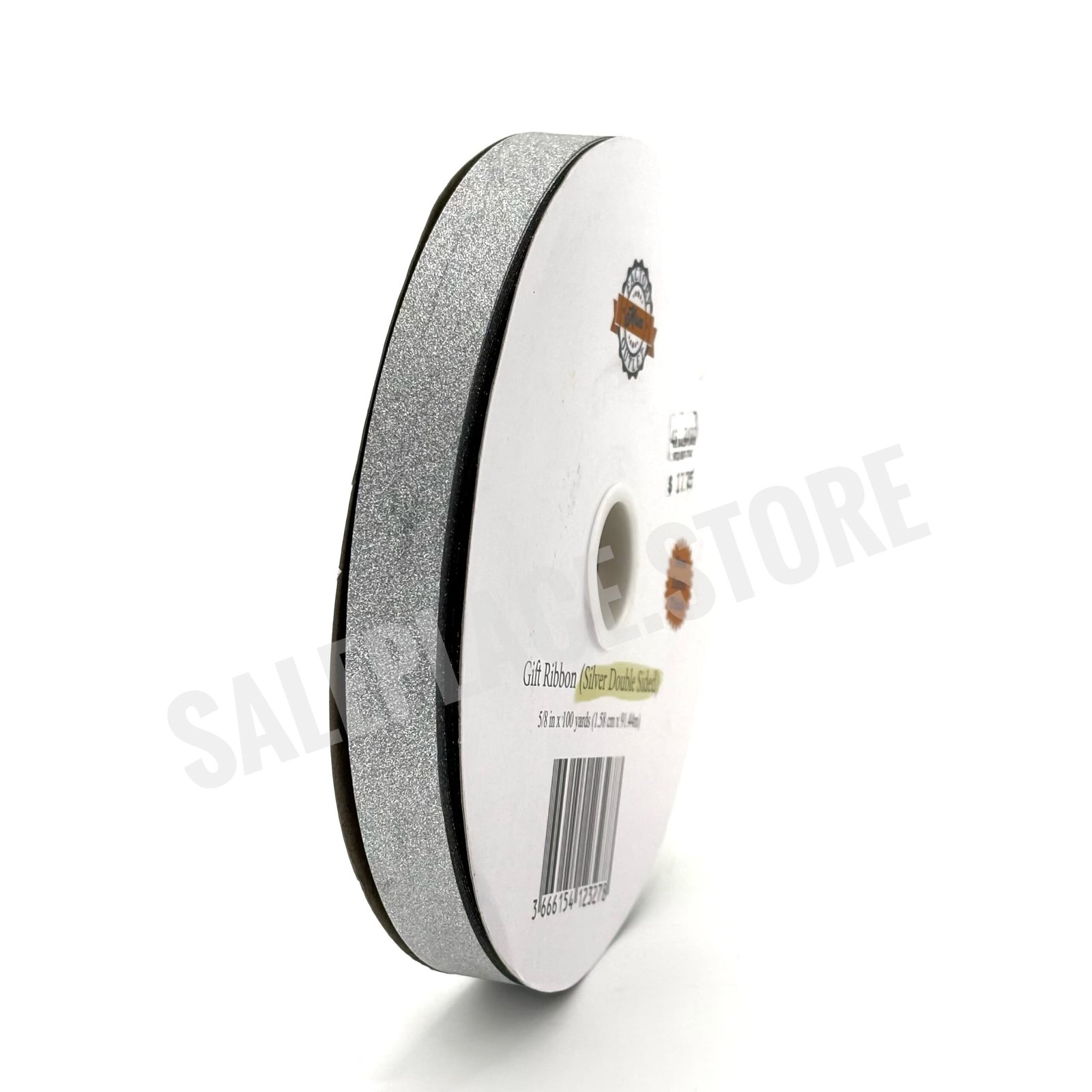 #3 silver diamond dust double sided ribbon