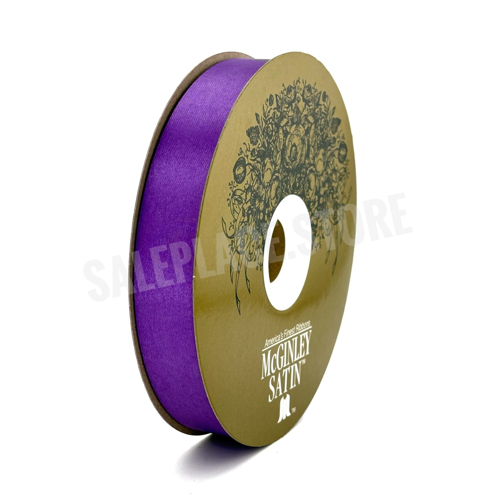 Ribbon - Satin Lustre (Gold Label) - #5 - 7/8" x 100 yds - Purple