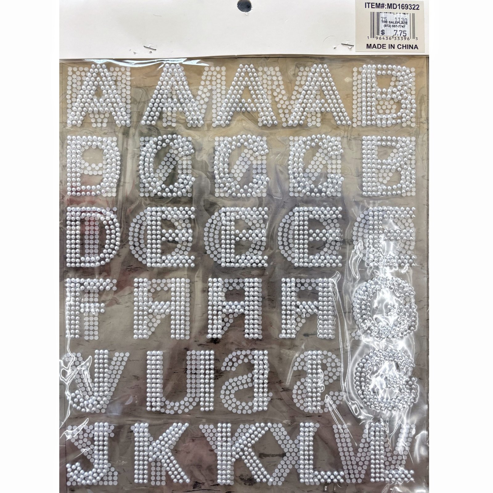 White Pearl Alpha Sticker Sheet