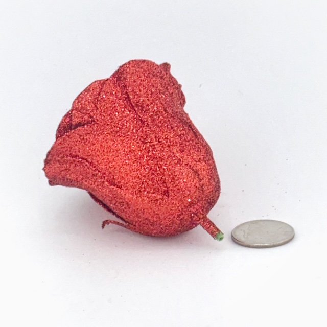 Red Glitter Rose for Homecoming mums