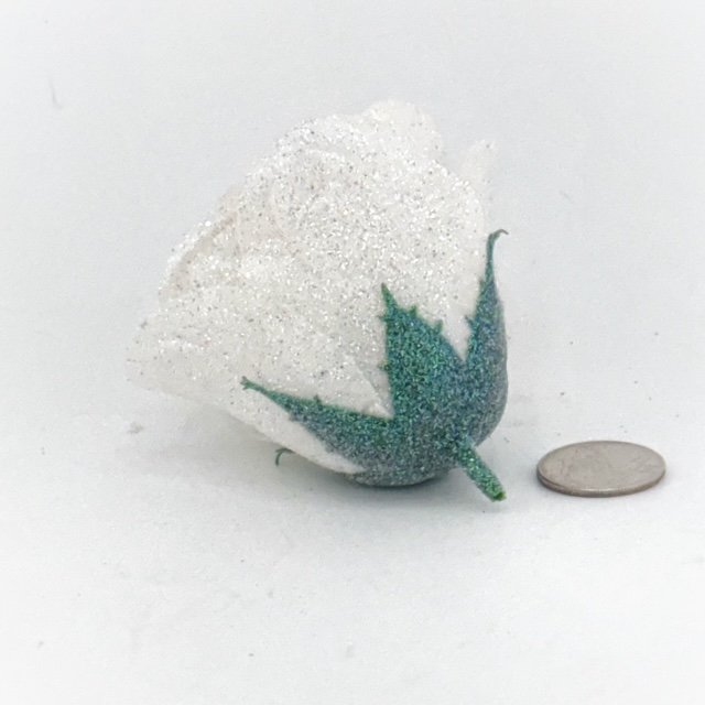 Flower - Glitter Rose - White (1 pc) - Image 3