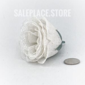 white glitter roses