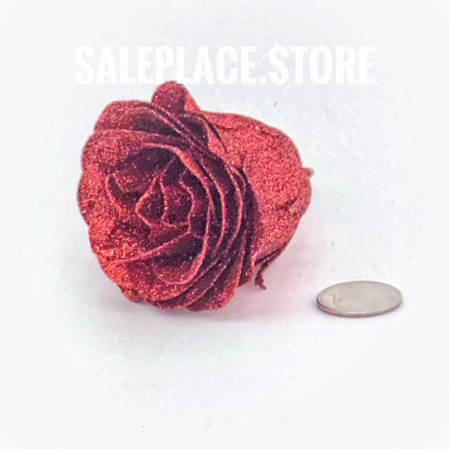 Red Glitter Rose for Homecoming mums