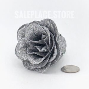 Silver glitter rose for homecoming mums