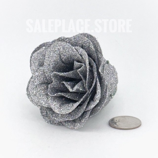 Silver glitter rose for homecoming mums