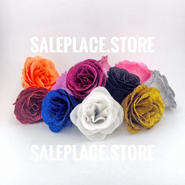 Decorative glitter roses for homecoming and spirit mums