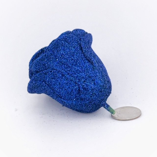 Royal Blue Glitter Rose for Homecoming mums