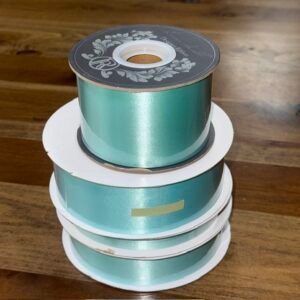 Dyna Satin Ribbon in Aqua for Homecoming Mums