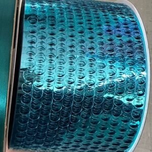 Ribbon - Honeycomb / Punchinella #40 - 3.25" x 25 yds - Metallic Aqua