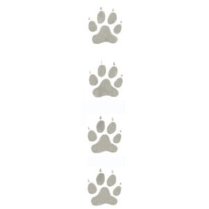 #9 Silver on Clear Paw Ribbon
