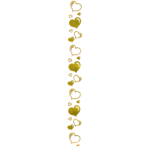 Clear Gold Hearts Ribbon