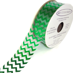 Clear Emerald green Chevron Homecoming Mum Ribbon