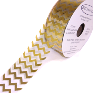 Clear Gold Chevron Homecoming Mum Ribbon