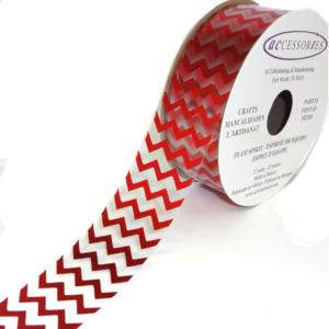 Clear Red Chevron Homecoming Mum Ribbon