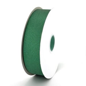Emerald diamond dust ribbon on a #9 - 1 1/4 inch by 100 yard roll at wholesale pricing for homecoming mums.