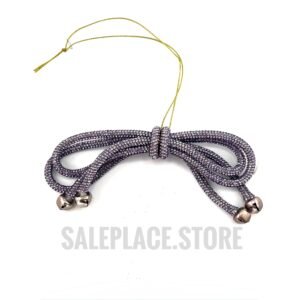Rhinestone sparkle bow cord with jingle bells in lavender